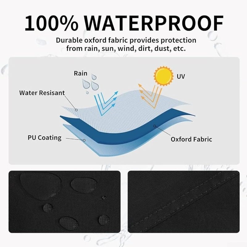 غطاء مدفأة الفناء المقاوم للماء بسحاب كامل وحاشية مرنة وفتحة تهوية اللون 1 - Image 3